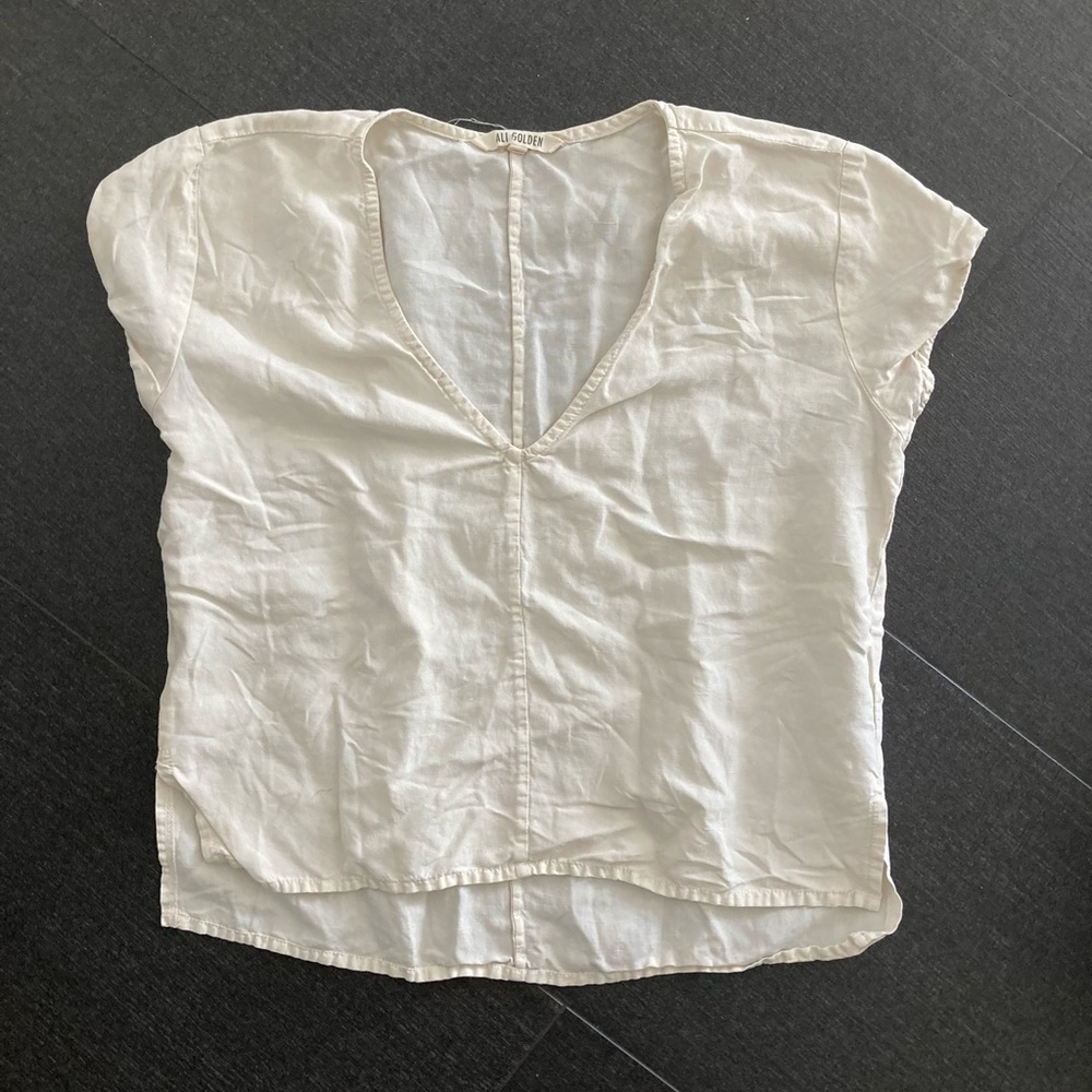 Ali Golden Silk & Cotton Cropped Tshirt